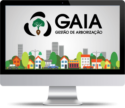 monitor com logo gaia